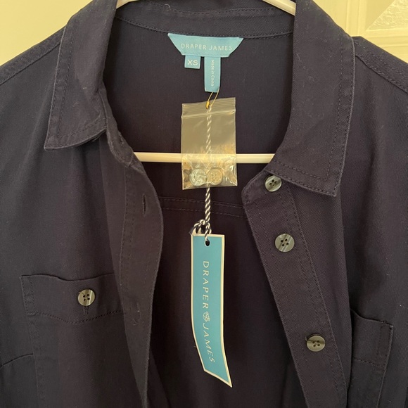 Draper James Utility Dress in Washed Twill, XS - Picture 5 of 11